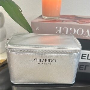 New Shiseido Metallic Silver Travel Case